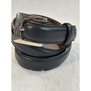 Coach Med Black French Calfskin Solid Brass Belt Italy Classic Essential Basic